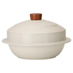 비자트 인덕션 세라믹 가마솥, 아이보리 마블, 24cm, 1개