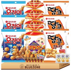 땅콩 과자 세트 맛동산90g 3개 오징어땅콩98g 3개 땅콩강정80g 3개 버크 3개, 1박스, 혼합