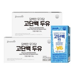 그레인랩 담백한 무가당 고단백 두유, 48개, 190ml
