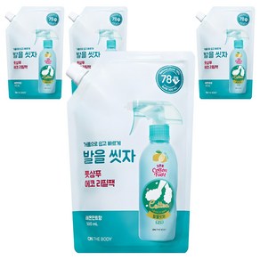 온더바디 코튼풋 발을 씻자 풋샴푸 레몬민트향 에코 리필팩 500ml