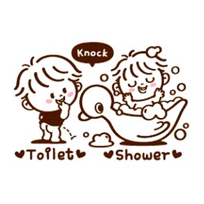 [제제데코] 꼬마 Toilet&Showe, 다크브라운, 1개