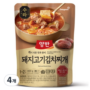 양반 동원 수라 돼지고기 김치찌개, 460g, 4개