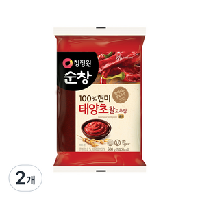 대상 청정원 순창 찰 고추장 비닐, 500g, 2개