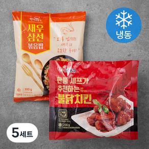 한끼의품격 새우 삼선 볶음밥 300g + 불닭 치킨 200g (냉동), 5세트