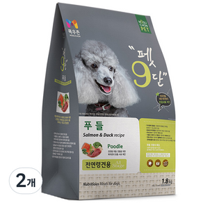 목우촌펫 펫9단 전연령견용 푸들 기능성 사료, 오리, 1.8kg, 2개