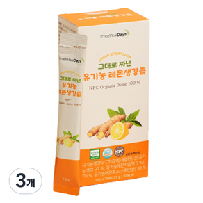 트리밀데이즈 그대로 짜낸 유기농 레몬생강즙 15p, 225g, 3개