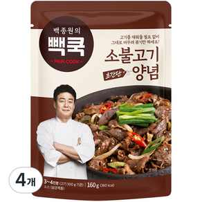 빽쿡 백종원의 소불고기양념, 160g, 4개