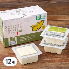 한둘 무농약콩으로 만든 한끼 두부 부침용, 120g, 12개