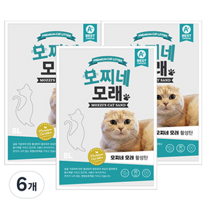 모찌네 고양이 모래 활성탄, 8L, 6개