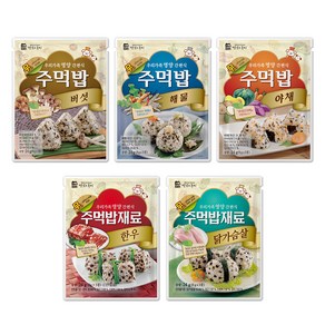 맛있는풍경 주먹밥 한우+닭가슴살+야채+해물+버섯 5종세트, 24g, 1세트