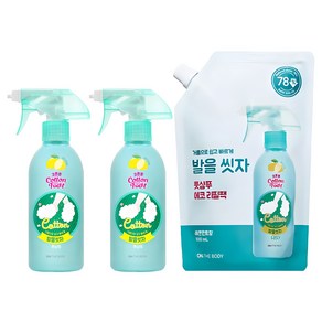 온더바디 발을씻자 풋샴푸 프레쉬 레몬민트향 385ml 2p + 리필 500ml 1p, 1세트