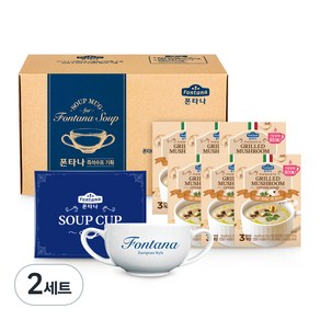 폰타나 그릴드 머쉬룸 크림 컵수프 6p + 도자기 머그컵, 360g, 2세트