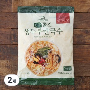 한둘푸드 쫄깃 생두부 칼국수 얼큰한맛 2인분, 342g, 2개