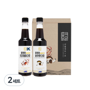 홍영의 간장 선물세트 붉은대게어 500ml + 버섯맛 500ml, 1L, 2세트