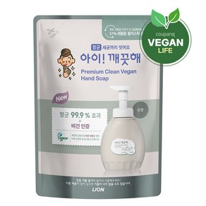 아이깨끗해 프리미엄 클린 비건 폼 핸드솝 무향 리필, 400ml, 1개