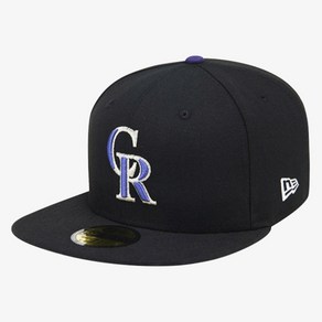 뉴에라 59FIFTY 어센틱 콜로라도 로키스 MLB 모자, 블랙