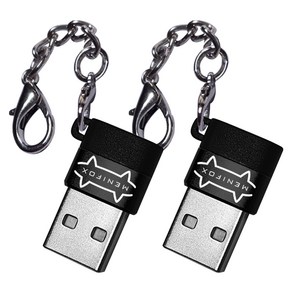 메니폭스 메탈고속 변환젠더 USB to C타입, 블랙, 2개, 30mm