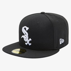 뉴에라 59FIFTY 어센틱 시카고 화이트삭스 MLB 모자, 블랙, 1개