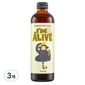 아임얼라이브 콤부차 유리병 진저레몬, 315ml, 3개