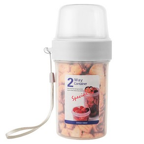 해피위더스 2way 런치팟 샐러드 2단 도시락통 150ml + 330ml, 혼합색상, 1개