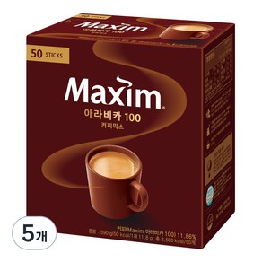 맥심 아라비카 100 커피믹스, 11.8g, 50개입, 5개