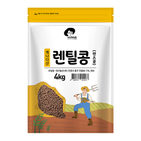 엉클탁 렌틸콩 렌즈콩, 4kg, 1개