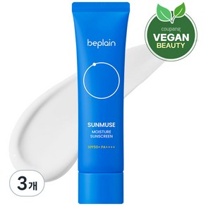 비플레인 선뮤즈 모이스처 선크림 SPF50+ PA++++, 50ml, 3개