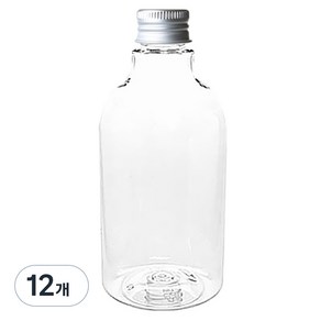 병도매닷컴 DN400 투명 음료용기 알루미늄 실버캡, 400ml, 12개