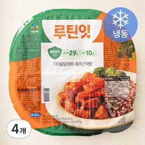 CJ제일제당 루틴잇 더덕닭갈비와 흑미곤약밥 (냉동), 396g, 4개