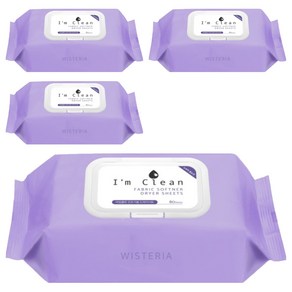 아임클린 건조기 시트 섬유유연제 위스테리아향, 80매, 4개
