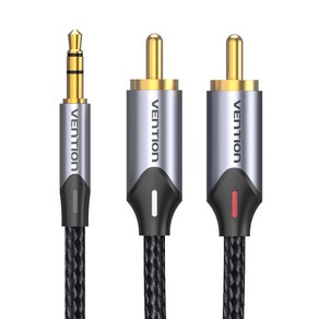 벤션 울트라 직조 3.5mm to 2 RCA 오디오 케이블 혼합색상, BCNBL 10m, 1개