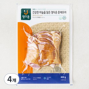 마늘을 담은 훈제오리 정다운 슬라이스, 400g, 4개