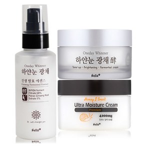 넬라 하얀눈 광채 에센스 100ml +톤업 발효 크림 50ml + 프리미엄 달팽이 크림 80ml 세트