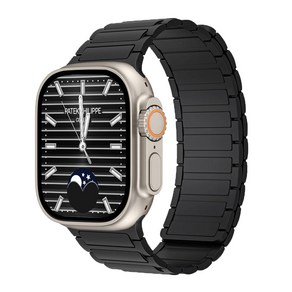 캘릭스 애플워치 실리콘 링크 마그네틱 스트랩 42/44/45/46/49mm, 블랙