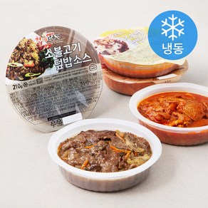 덮밥소스 모듬A 세트 소불고기 210g + 오돌뼈 210g + 제육덮밥 210g + 치즈불닭 210g + 김치짜글이 200g (냉동)