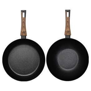 실바트 인덕션 까리노 프라이팬 2개, 블랙, 프라이팬 30cm + 궁중팬 30cm, 1세트