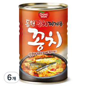 동원 김치찌개용 꽁치 통조림, 300g, 6개