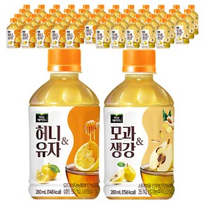 미닛메이드 허니유자 280ml 24p + 모과생강 280ml 24p, 1세트