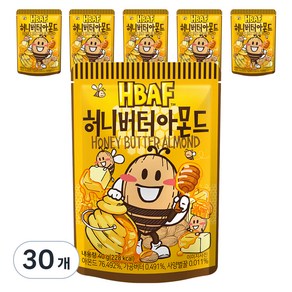 바프 허니버터 아몬드, 40g, 30개