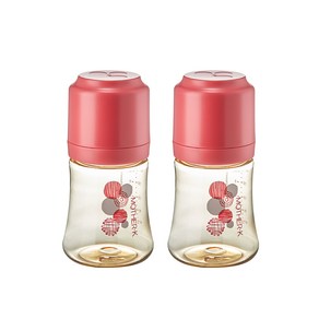 마더케이 369 PPSU 젖병 180ml 트윈팩, 0단계, 레드, 2개, 2개