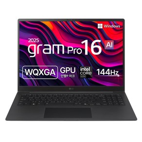 LG전자 2025 그램 프로 16 코어Ulta5 루나레이크, 메탈 그레이, 256GB, 16GB, WIN11 Home, 16Z90TS-GS56K