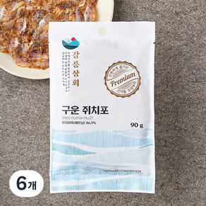 강릉상회 구운 쥐치포, 6개, 90g