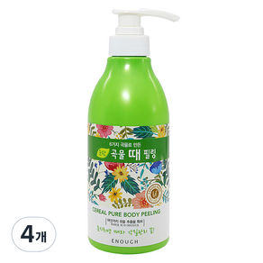 이너프 6가지 곡물로 만든 순한 곡물 때 바디 필링, 500ml, 4개