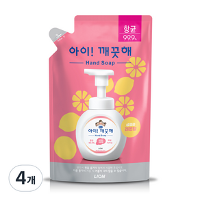 아이깨끗해 핸드워시 레몬향 리필, 450ml, 4개