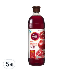 청정원 홍초 100% 자연발효초 사용 석류, 1.5L, 5개