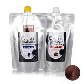 뉴겐 금송 이카 보쿠쥬우 오징어먹물 염색제 1제 500ml + 2제 500ml, 마호가니, 1세트