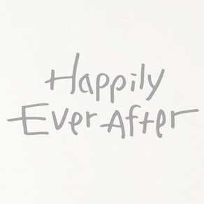 1AM 캘리그라피 인테리어 포인트 스티커 Happily Eve Afte, 은색