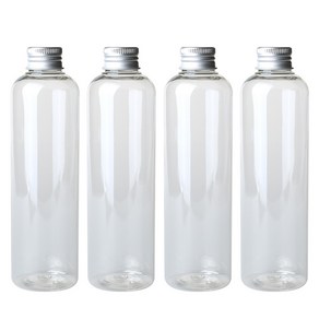 병도매닷컴 DT250 투명 음료용기 알루미늄 실버캡, 250ml, 4개