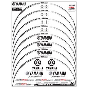 모토스티커 야마하 17인치, 블랙, 1세트