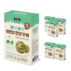 엘빈즈 바삭바삭 어린이 현미가케 푸른마을, 클로렐라 + 양배추 + 시금치 + 브로콜리, 28g, 6개